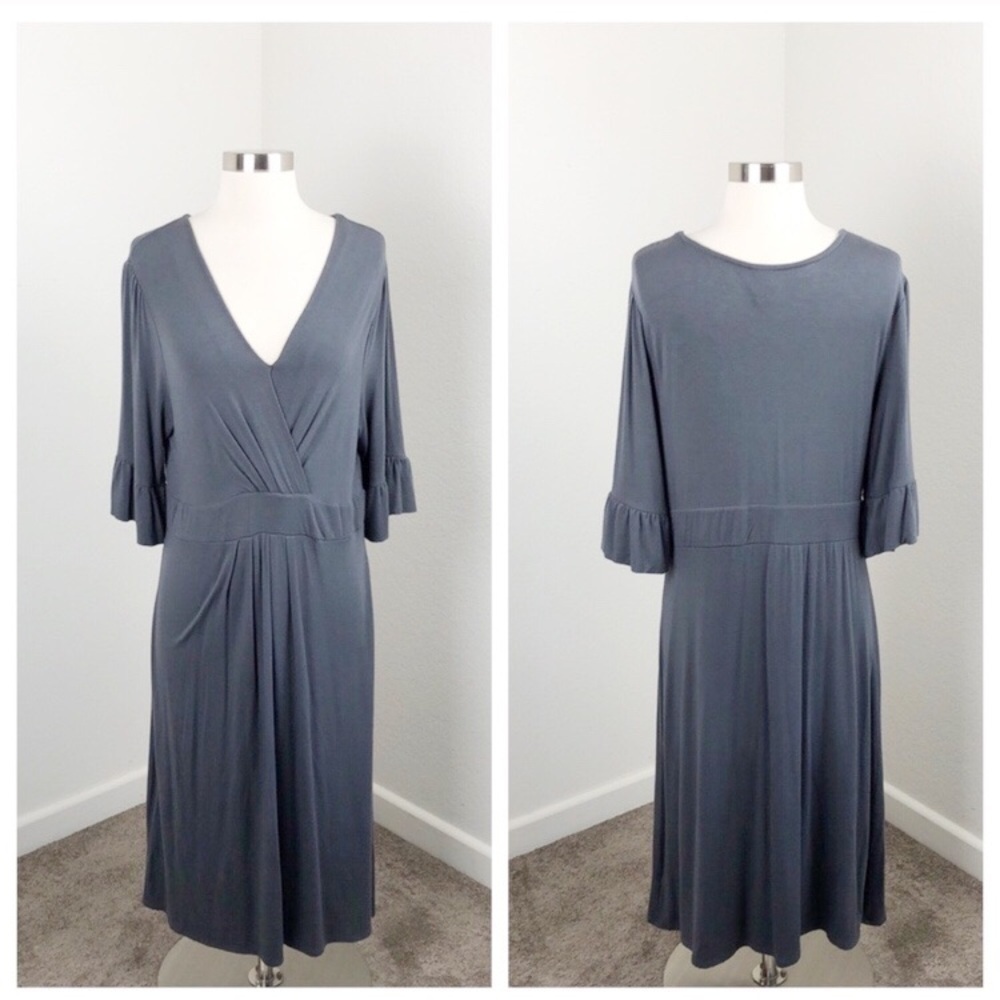 Merona grey wrap midi dress